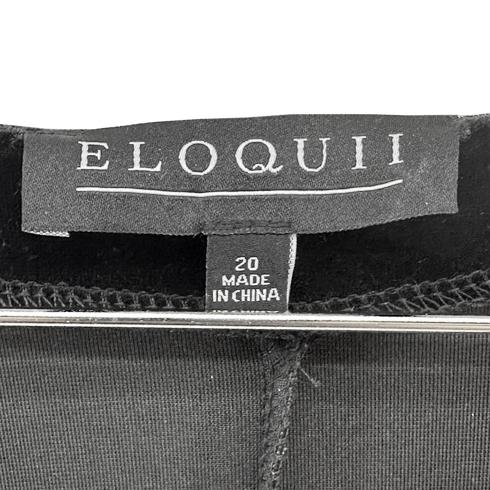 ELOQUII Velour Long Sleeve Ruched Bodycon Dress • Size 20 • black • EUC‎ - Picture 6 of 7